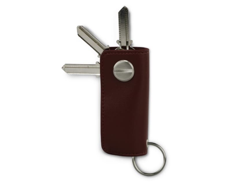 GARZINI Leather Key Holder, Key Organizer with Key Chain, Compact Key Case  for up to 7 Keys, Keychain Gift for Men