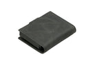 Back view of Garzini Metal Wallet in brushed black leather, showcasing a smooth finish