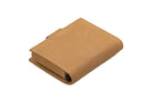 Garzini Metal Wallet in Camel Brown, showing the backside with detailed stitching.