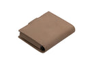 Garzini Metal Wallet in Java Brown, showing the backside with detailed stitching.